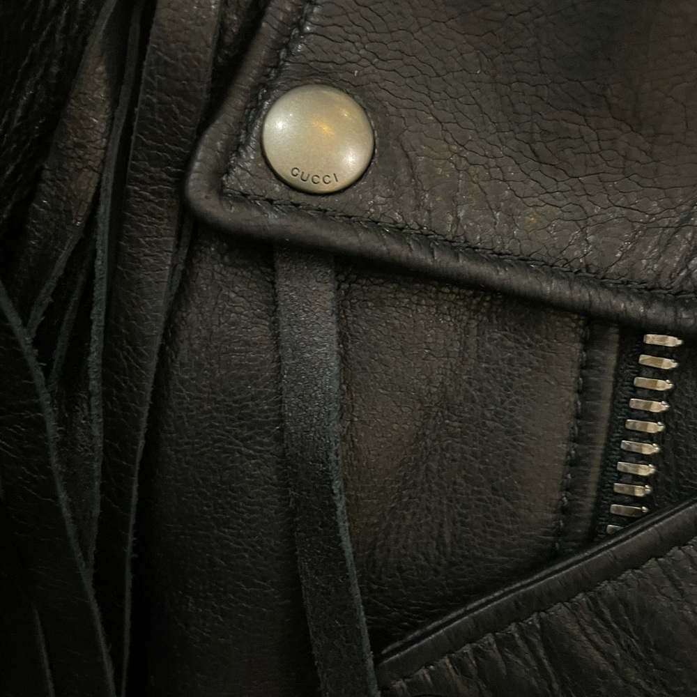 Gucci Punk Leather Biker Jacket Size 44/L - Picture 14 of 16